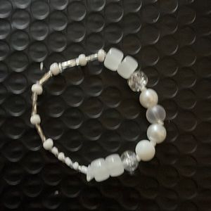 White and clear bracelet